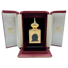 Vintage Sterling Silver Gilt AMOUAGE Perfume Bottle Middle Eastern Design Onyx
