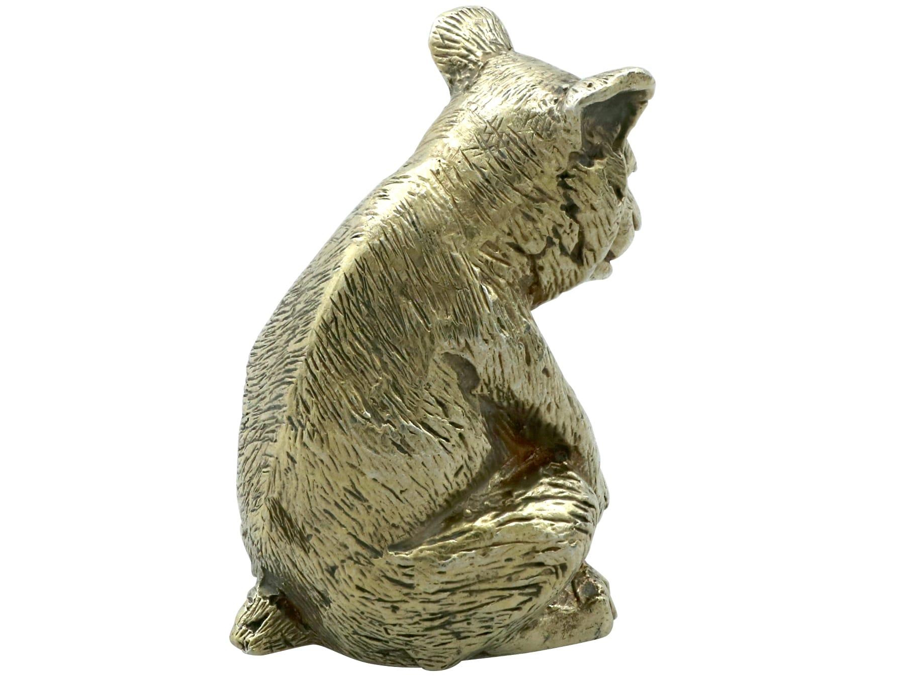 Vintage Sterling Silver Gilt Bear Ornament by Stuart Devlin In Excellent Condition For Sale In Jesmond, Newcastle Upon Tyne