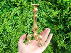 Portavelas vintage de plata de ley dorada