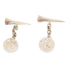 Vintage Sterling Silver Golf Cufflinks, 20th Century