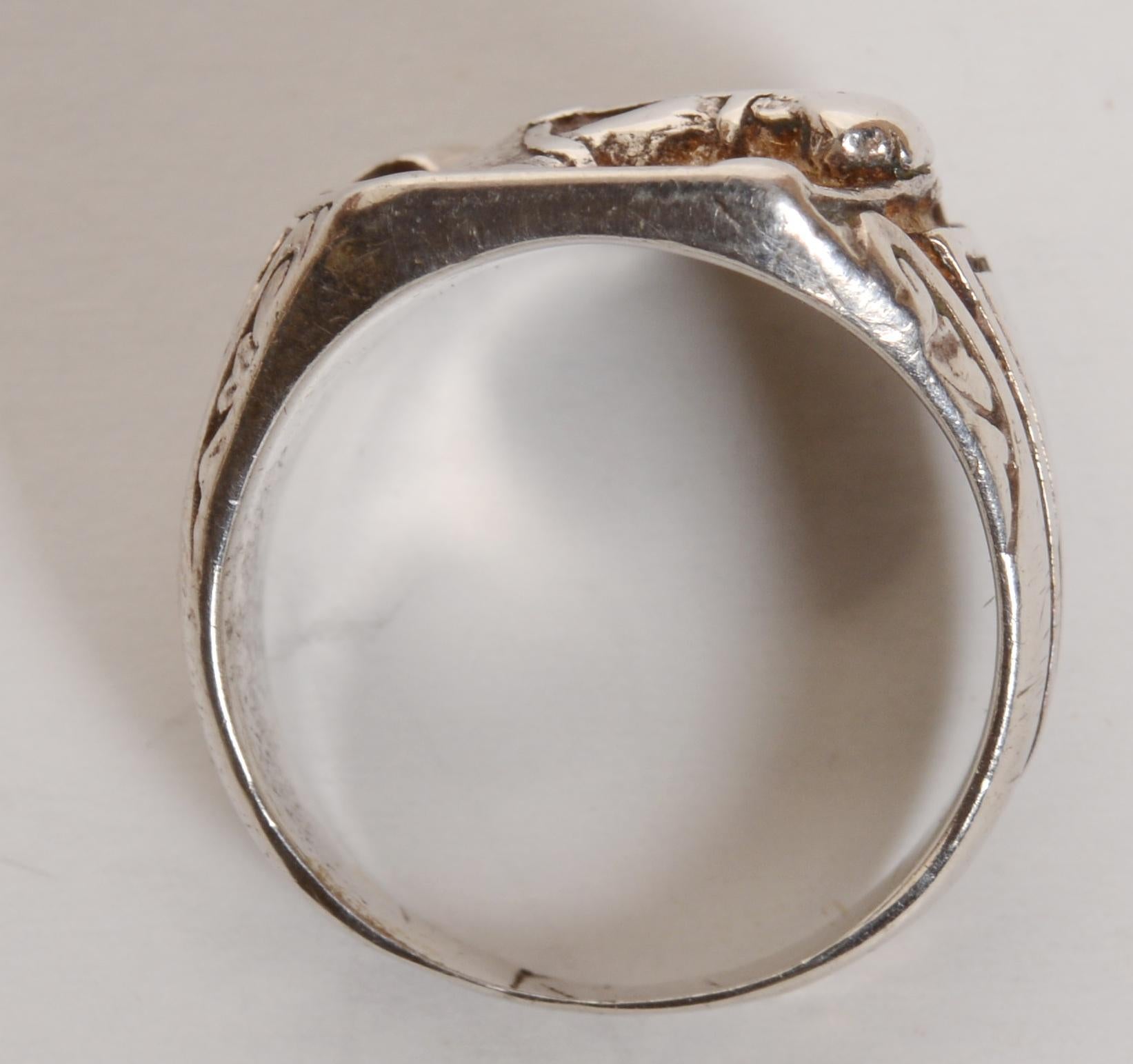 Vintage Sterling Silver Good Luck Horse Ring, Mid Century 1