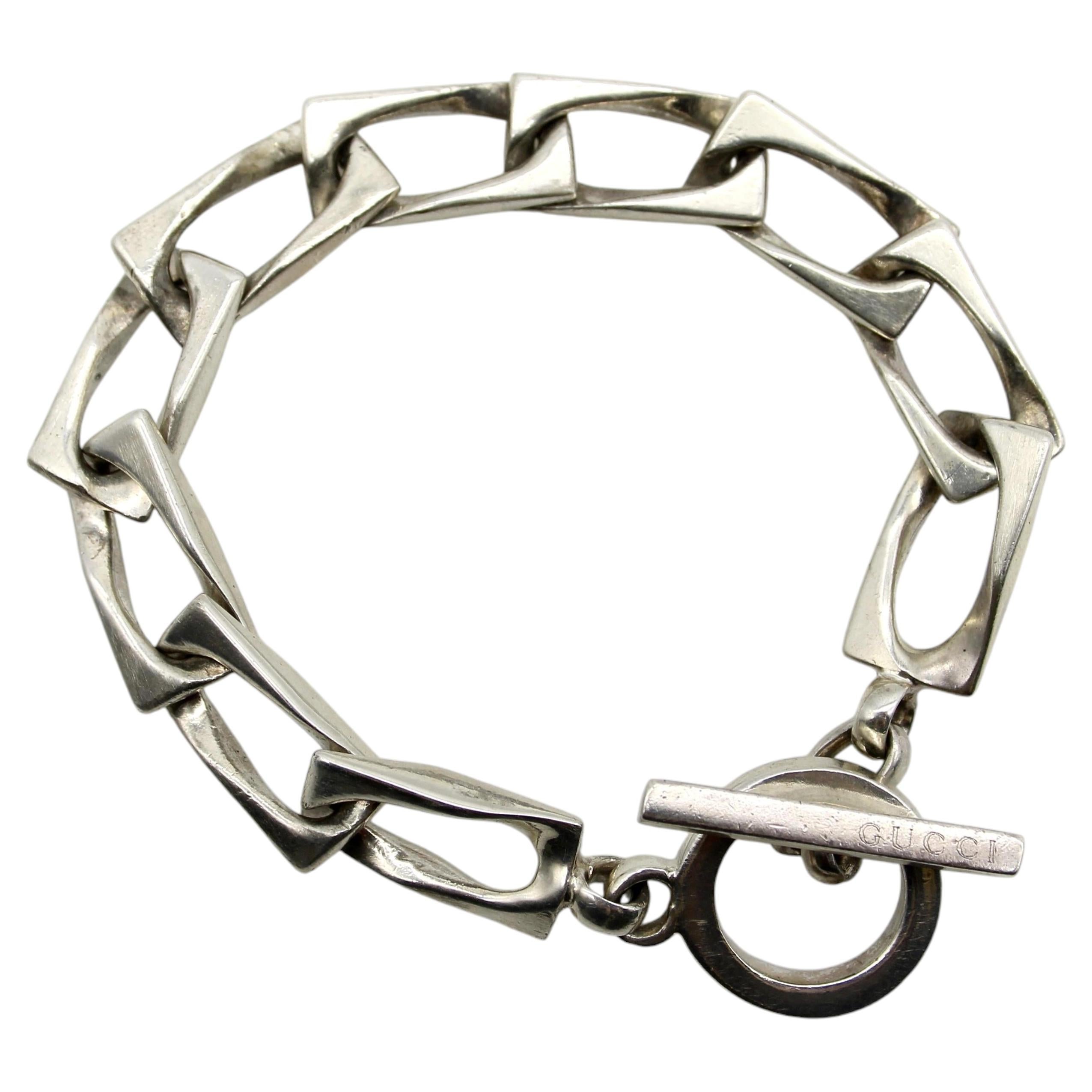 Vintage Sterling Silver Gucci Toggle Bracelet