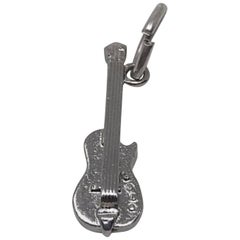 Vintage Sterling Silver Guitar Charm/Pendant