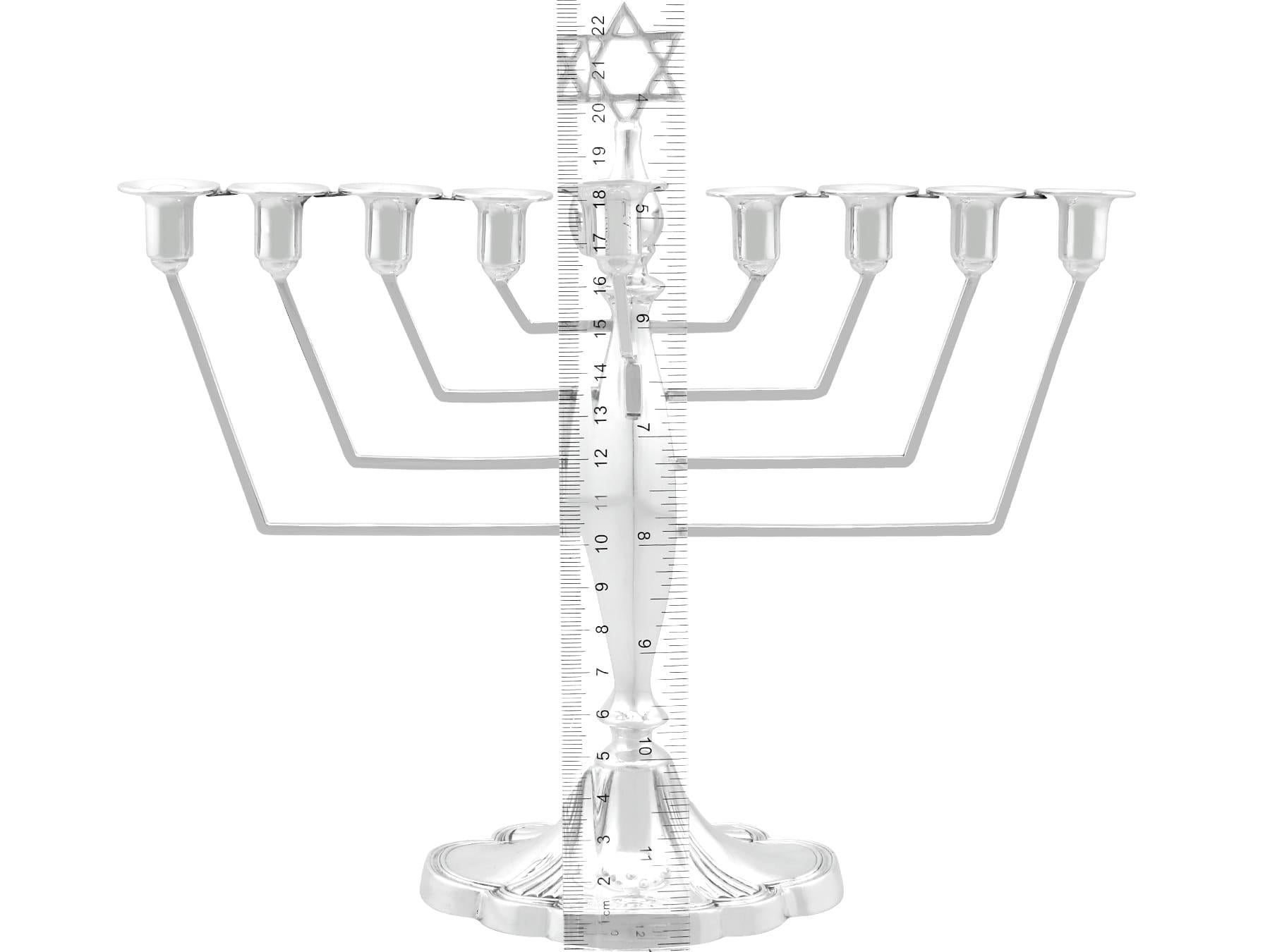 Vintage Sterling Silver Hanukkiah For Sale at 1stDibs