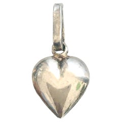 Vintage Silver Heart and Typewriter Charm Pendants