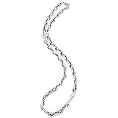 Vintage Sterling Silver Heavy Link Chain Necklace 207grms, 1970s