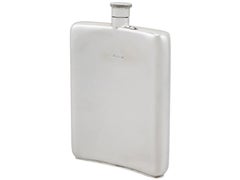 Vintage Sterling Silver Hip Flask, 1962