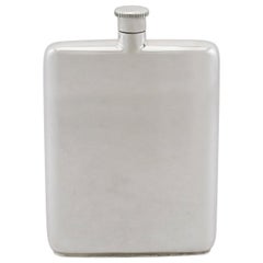 Used Sterling Silver Hip Flask, 1962