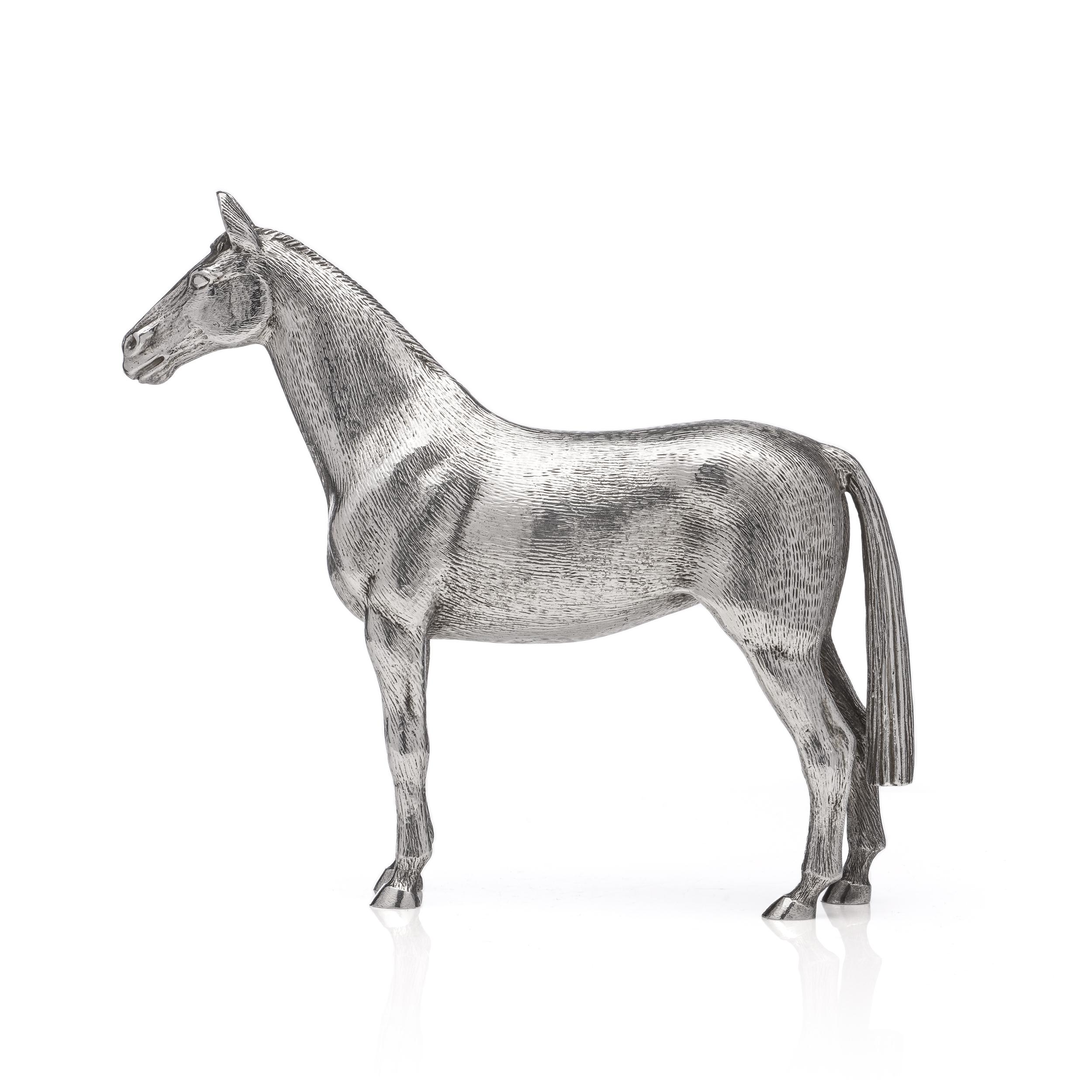 British  Vintage Sterling Silver Horse Figurine For Sale