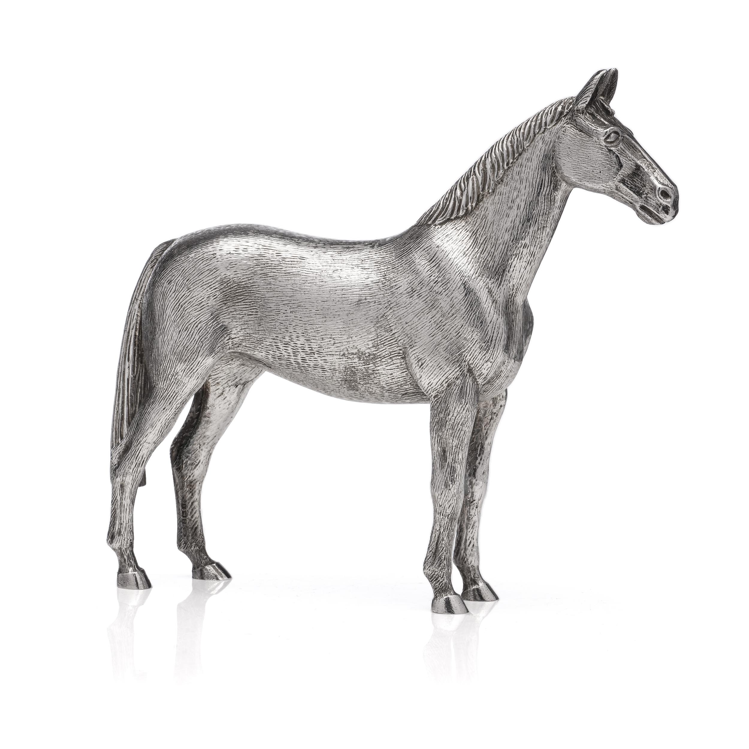 Late 20th Century  Vintage Sterling Silver Horse Figurine For Sale