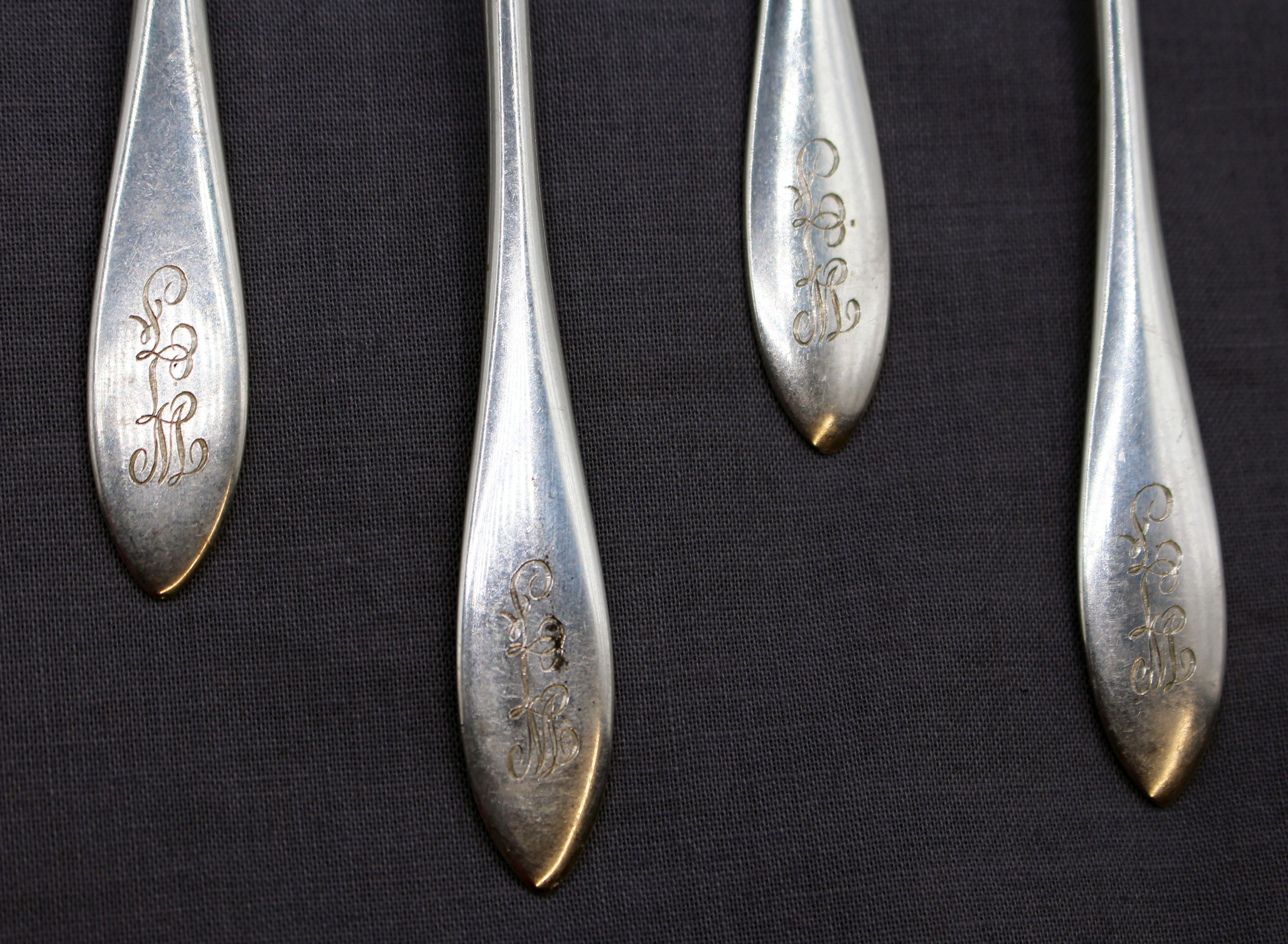 Vintage Sterling Silver Ice Cream Forks 3