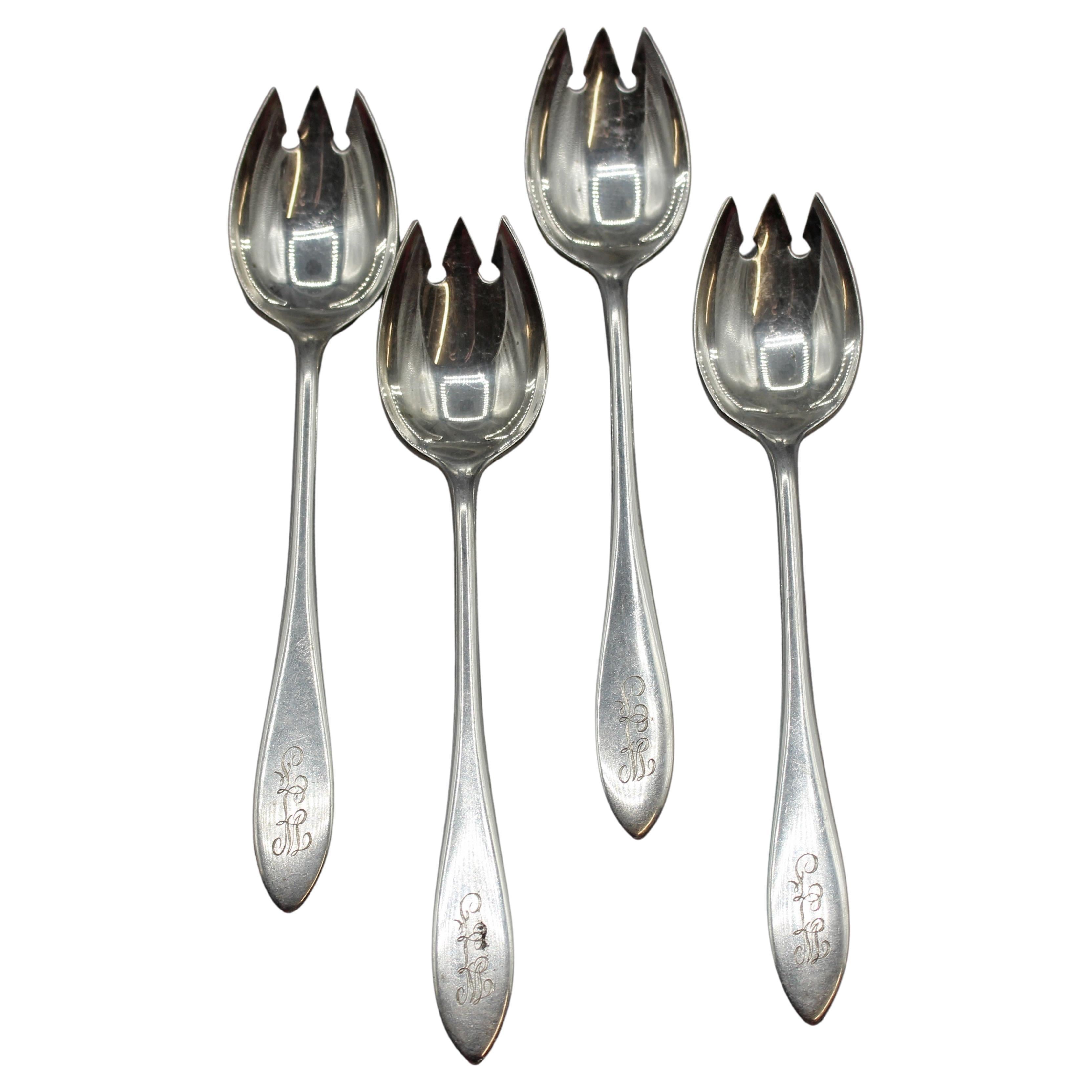 Vintage Sterling Silver Ice Cream Forks