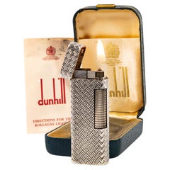 Vintage Sterling Silver Jacket Dunhill Rollagas Lighter in Box 1969