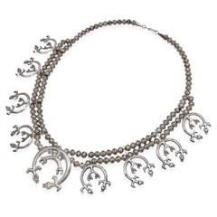 Vintage Sterling Silver Kokopelli Squash Blossom Necklace