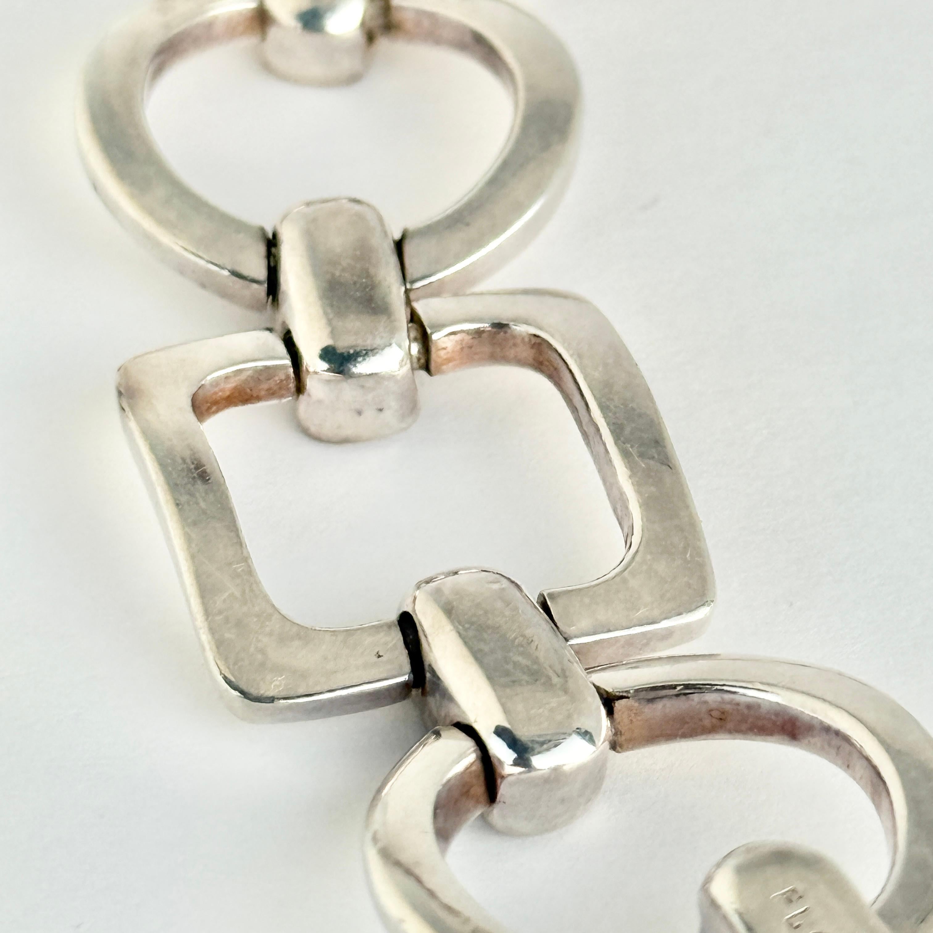 da uomo o donna Bracciale a maglie in argento sterling d'epoca in vendita