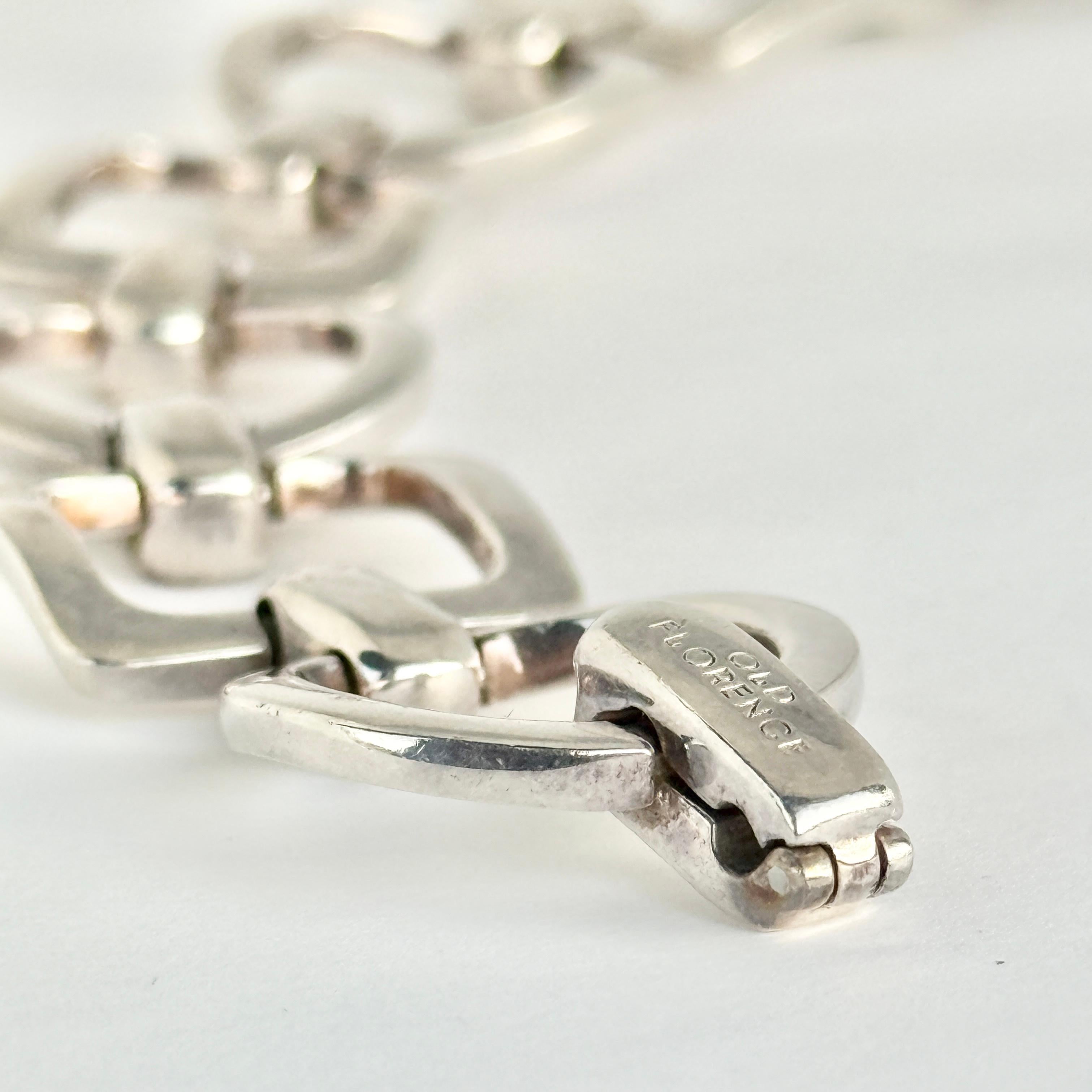 Bracciale a maglie in argento sterling d'epoca in vendita 1