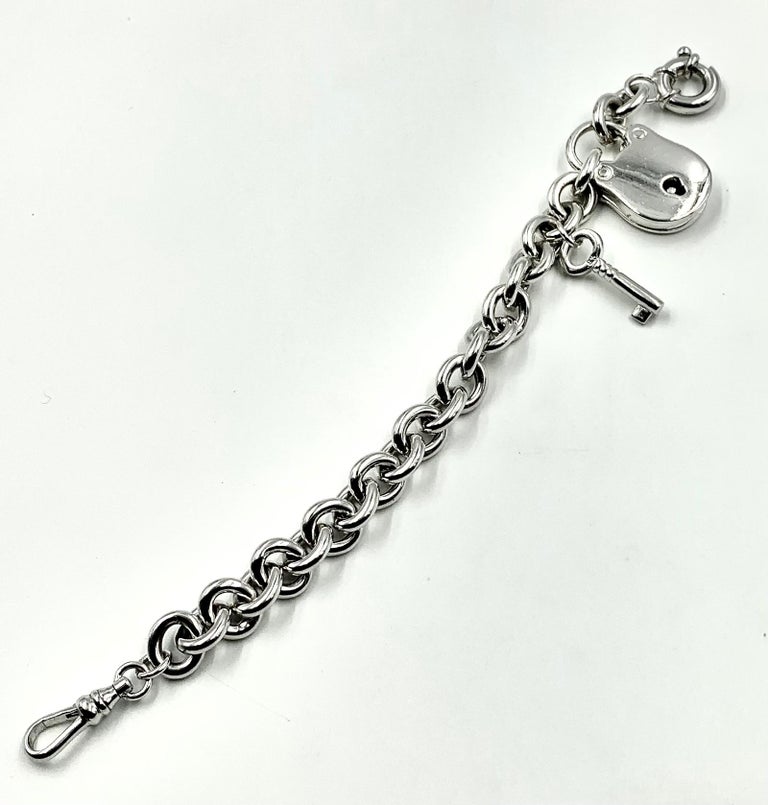 Sterling silver lock and key bracelet Clearance