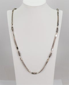 Vintage Sterling Silver Long Chain with Removable Tassel