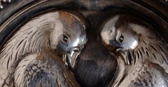Broche vintage Love Birds en argent sterling, c1930