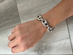 Vintage Sterling Silver Mariner Link Bracelet