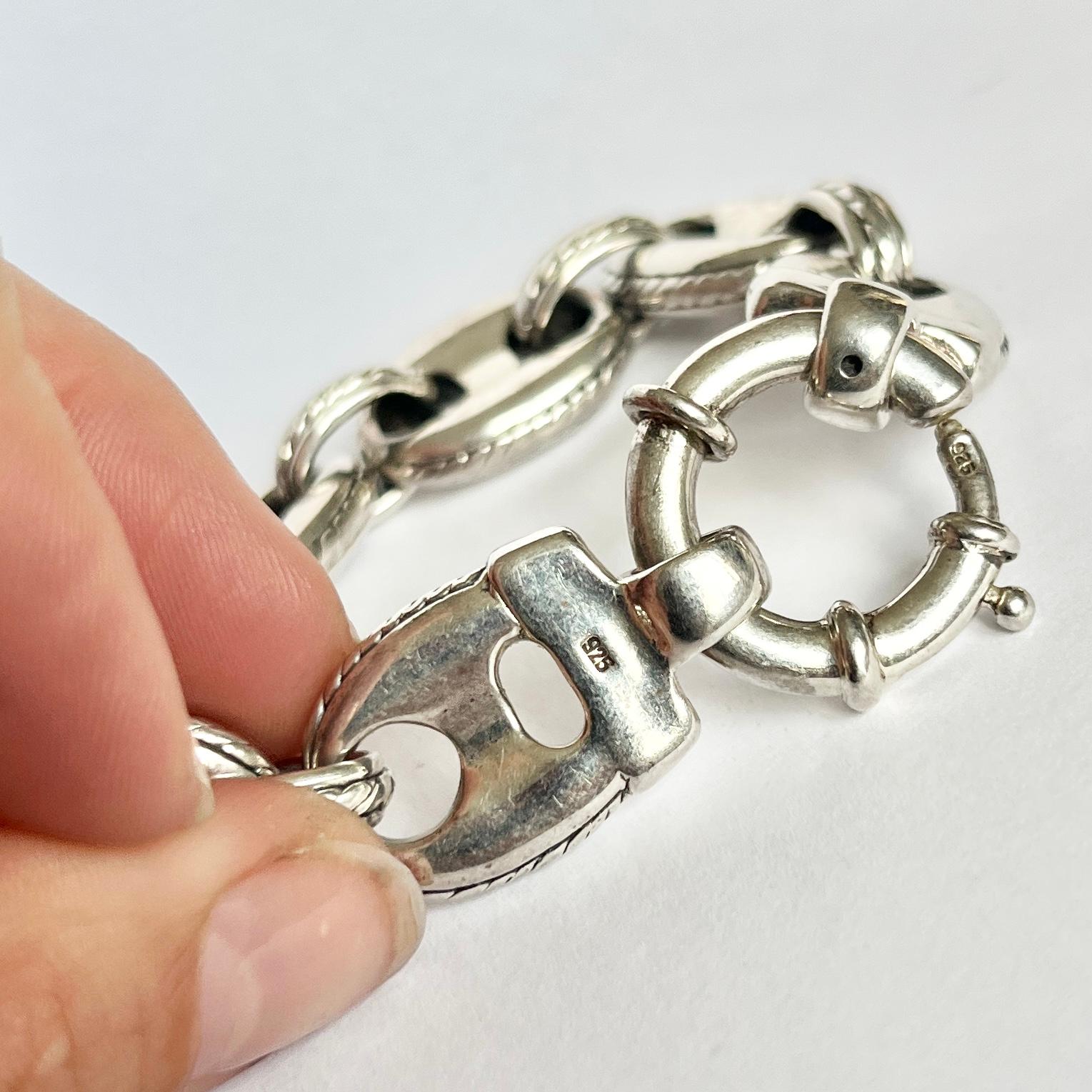 Vintage Mariner-Gliederarmband aus Sterlingsilber im Zustand „Gut“ im Angebot in Chipping Campden, GB