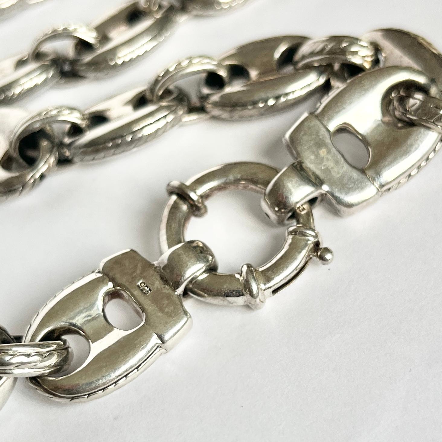 Vintage Mariner-Gliederhalskette aus Sterlingsilber im Zustand „Gut“ im Angebot in Chipping Campden, GB