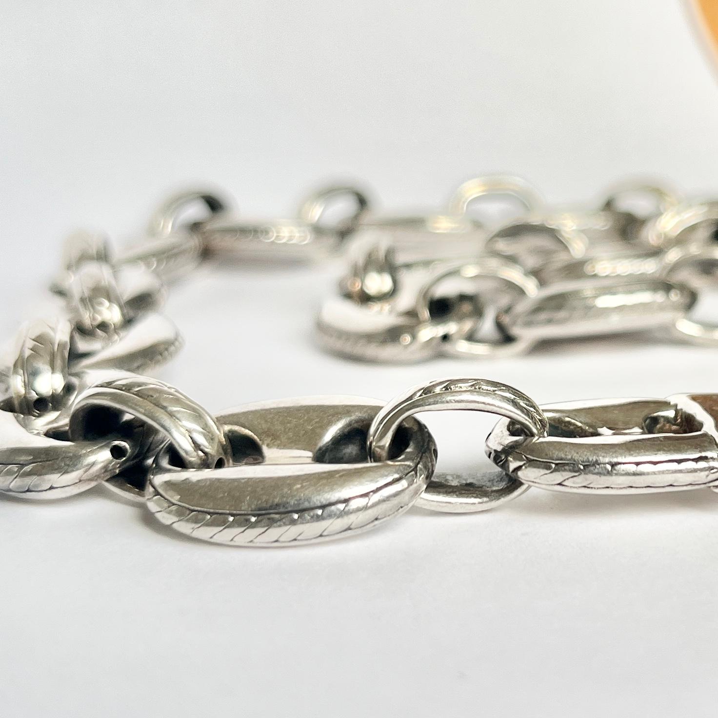 Vintage Mariner-Gliederhalskette aus Sterlingsilber für Damen oder Herren im Angebot