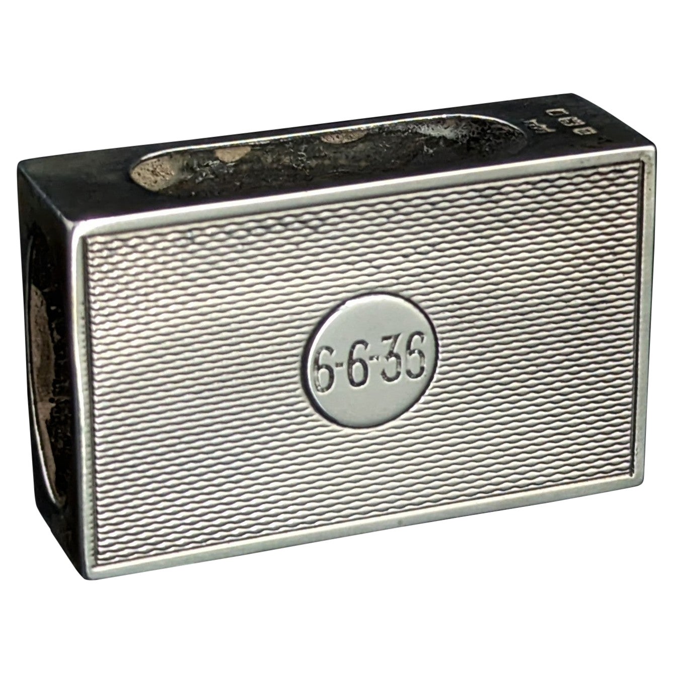Vintage sterling silver match safe, Art Deco