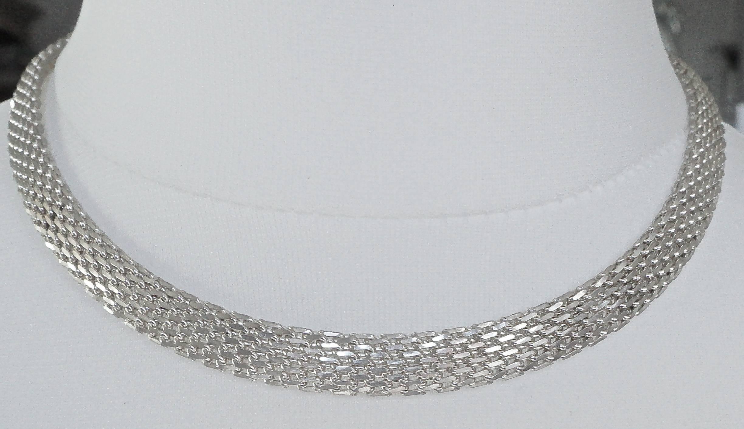 silver mesh necklace