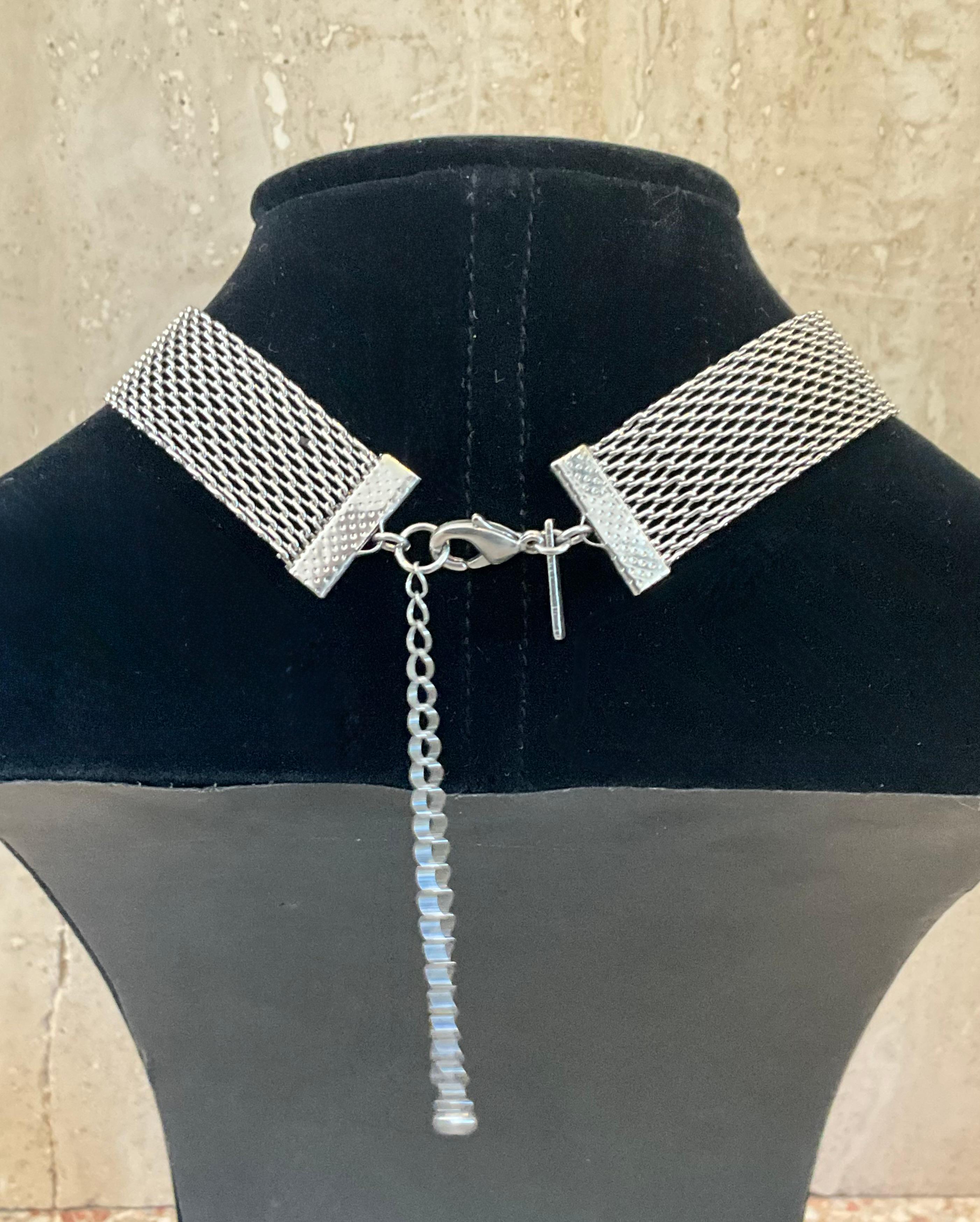 Women's or Men's Vintage Sterling Silver Mesh Necklace