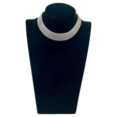 Vintage Sterling Silver Mesh Necklace