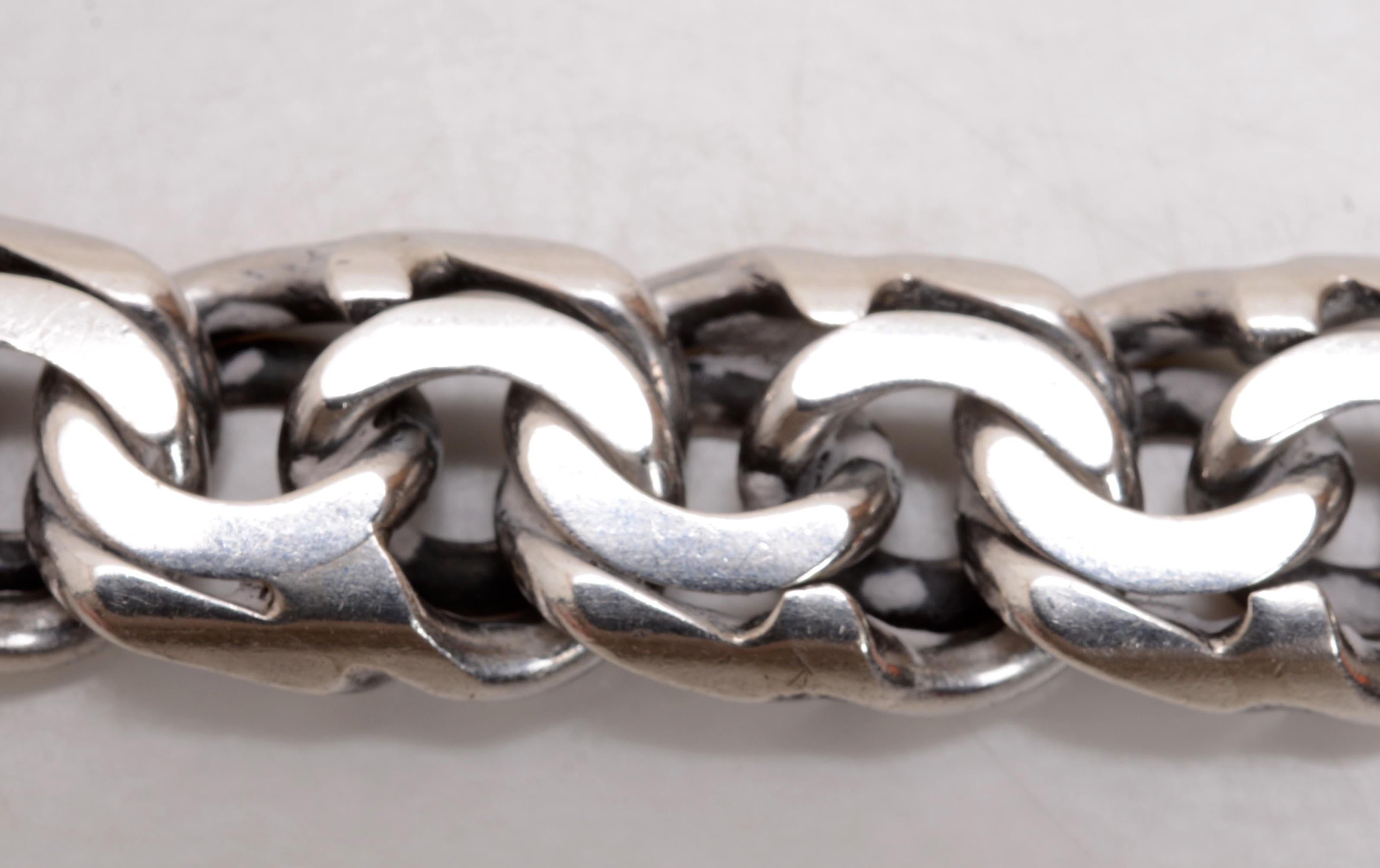 Vintage Sterling Silver Mexican ID Bracelet with Garibaldi Link 2