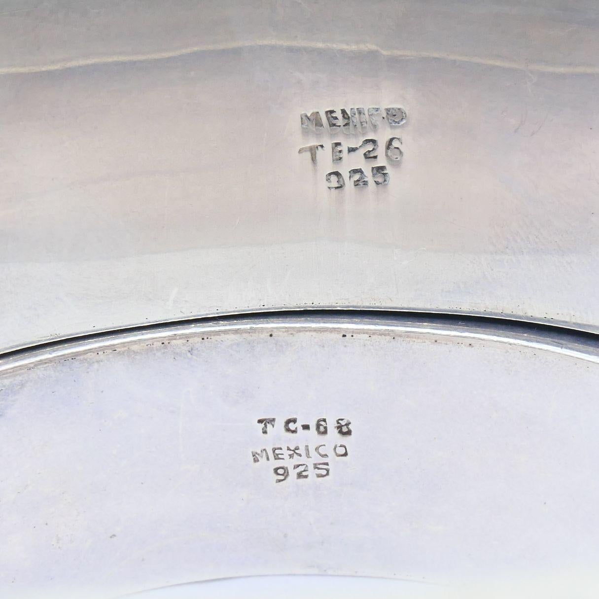 Bracciale a cerniera geometrica d'epoca in argento sterling Messico Coppia di bracciali in vendita 5