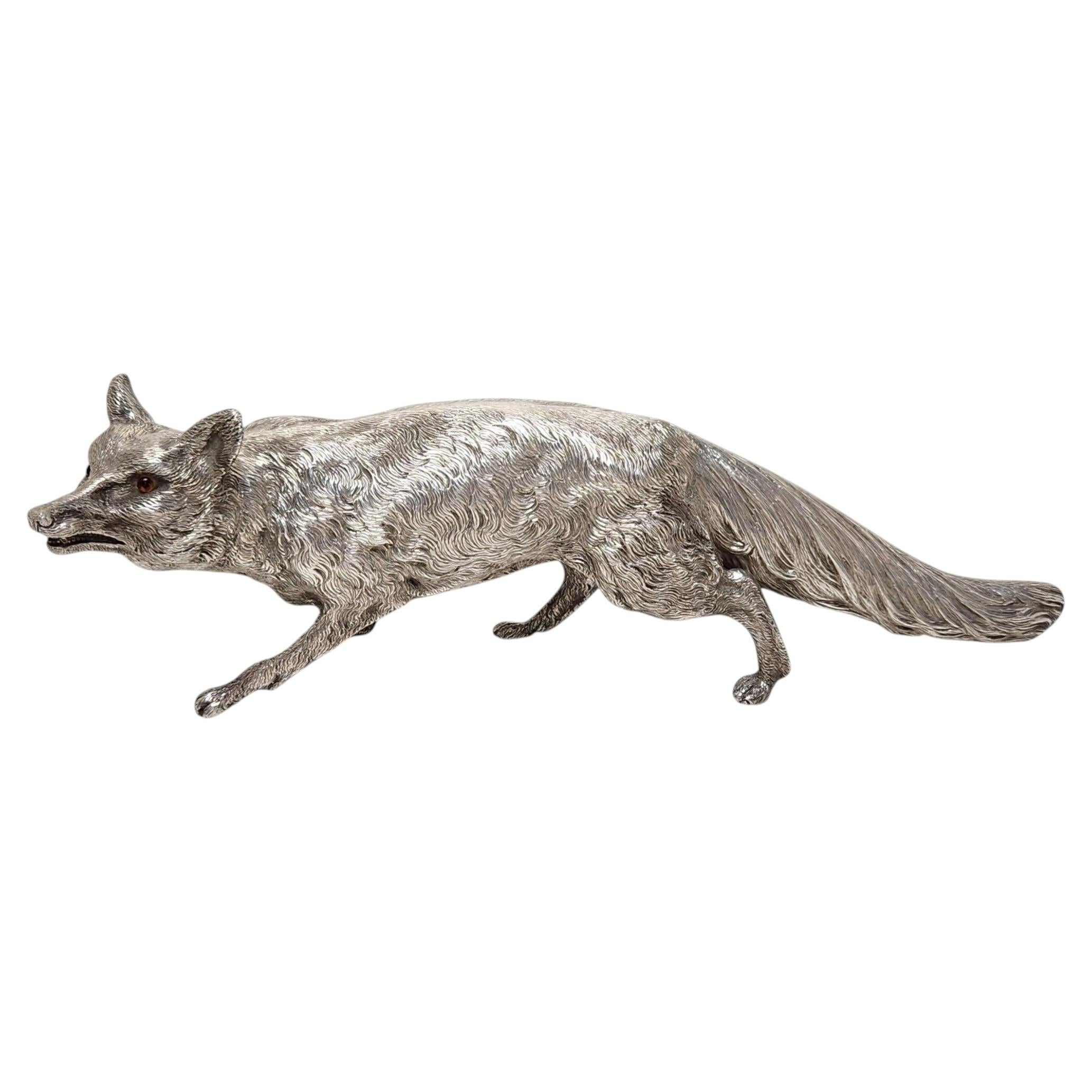 Vintage Sterling Silver Model Fox Figurine London 1979 by Vander