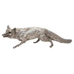 Vintage Sterling Silver Model Fox Figurine London 1979 by Vander