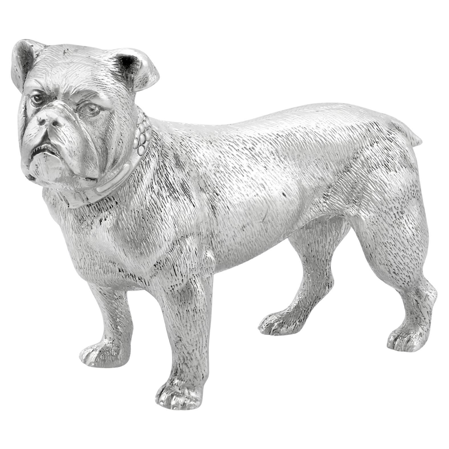 Vintage Sterling Silver Model of a Bulldog