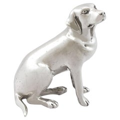 Vintage Sterling Silver Model of a Labrador, 1986
