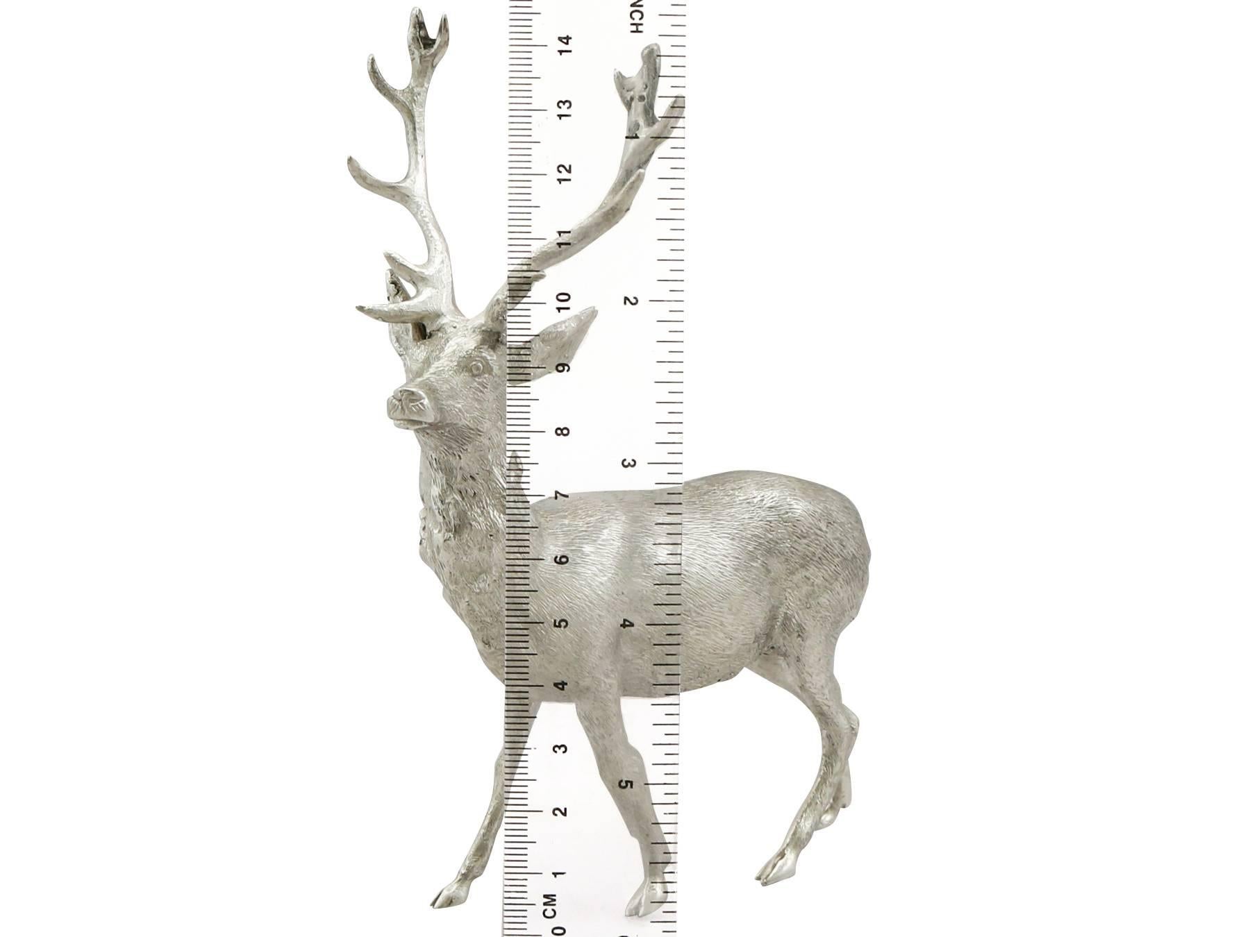 Vintage Sterling Silver Model of a Stag 4
