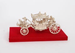 Vintage Sterling Silver Model of Queen's Coronation Coach 20th Century