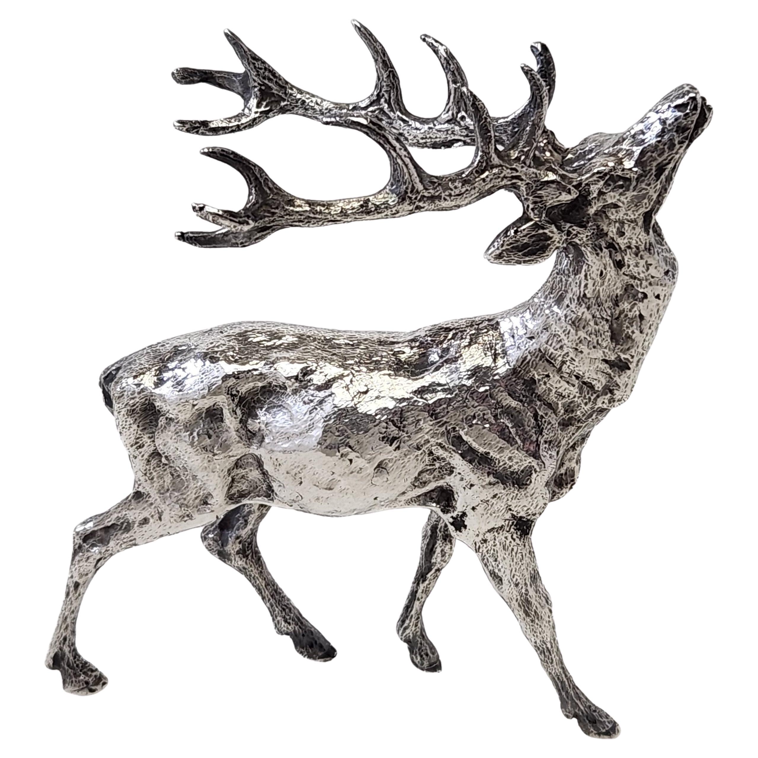 Vintage Sterling Silver Model Stag Deer Figurine London 1974