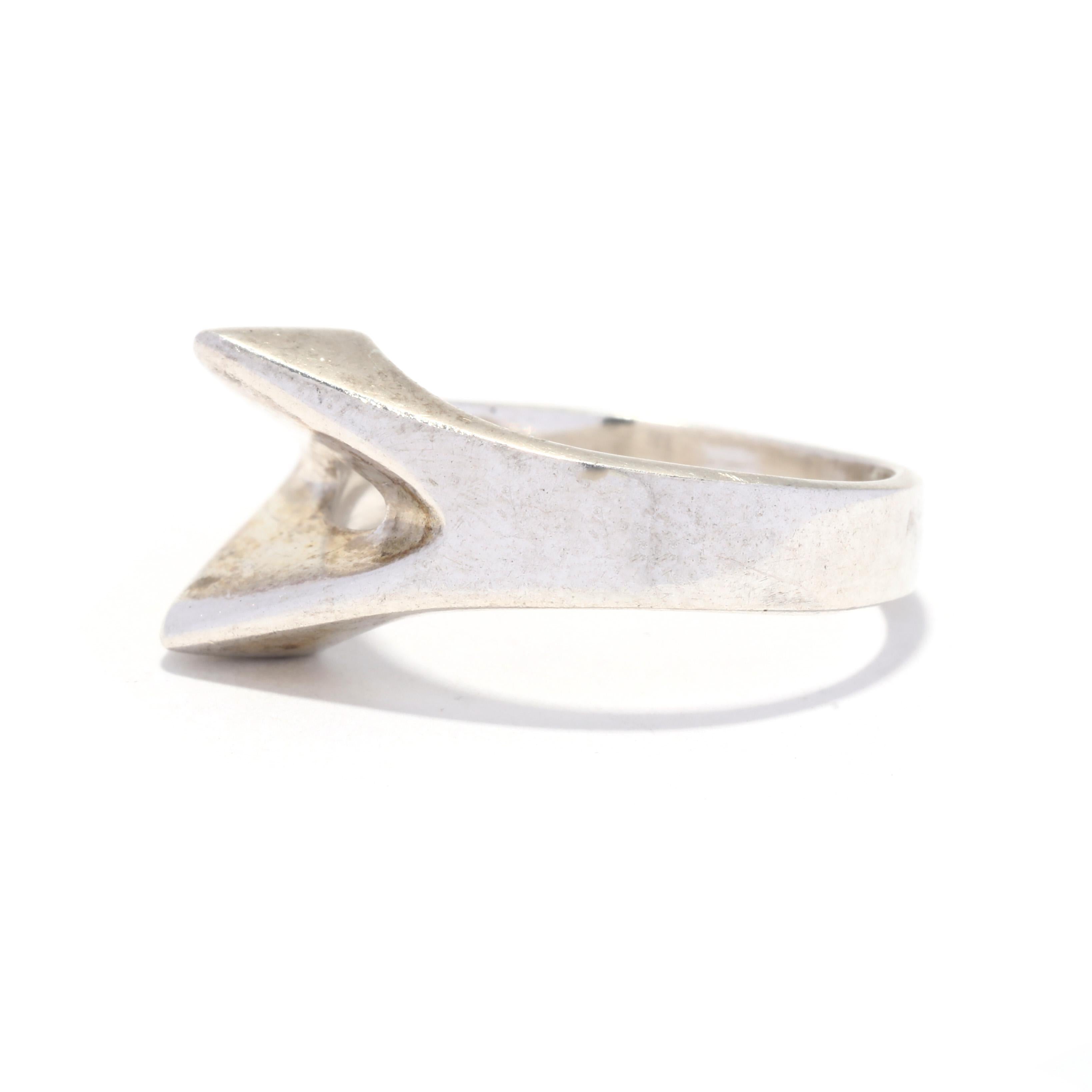 modernist silver ring