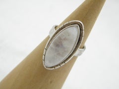 Vintage Sterling Silver Moonstone Cocktail Dress Ring 925 Purity