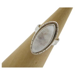 Vintage Sterling Silber Mondstein Cocktailkleid Ring 925 Reinheit
