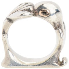 Vintage Sterling Silver Mosheh Oved Pigeon Ring 