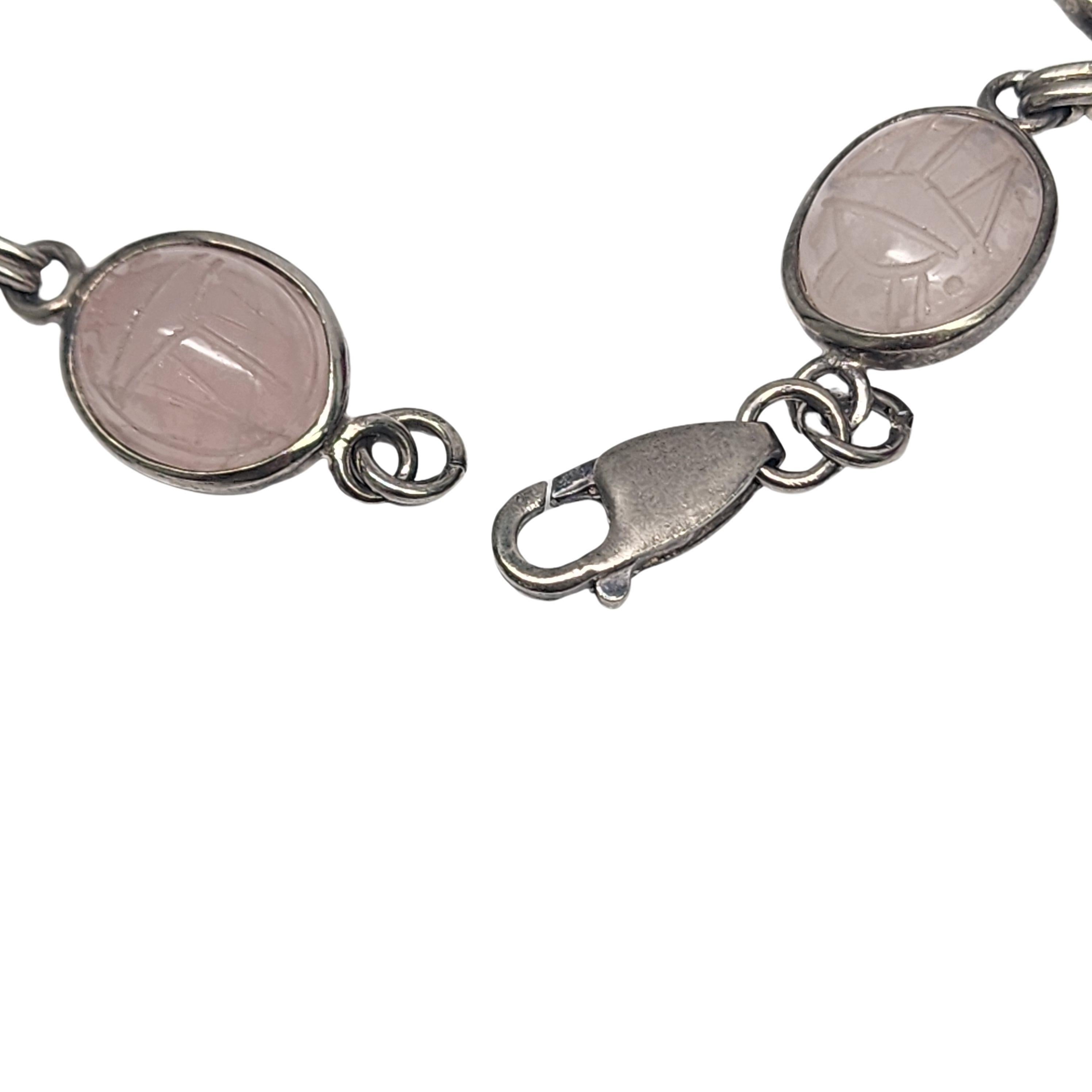 Vintage Sterling Silver Multi-Stone Scareb Bracelet #16489 For Sale 2