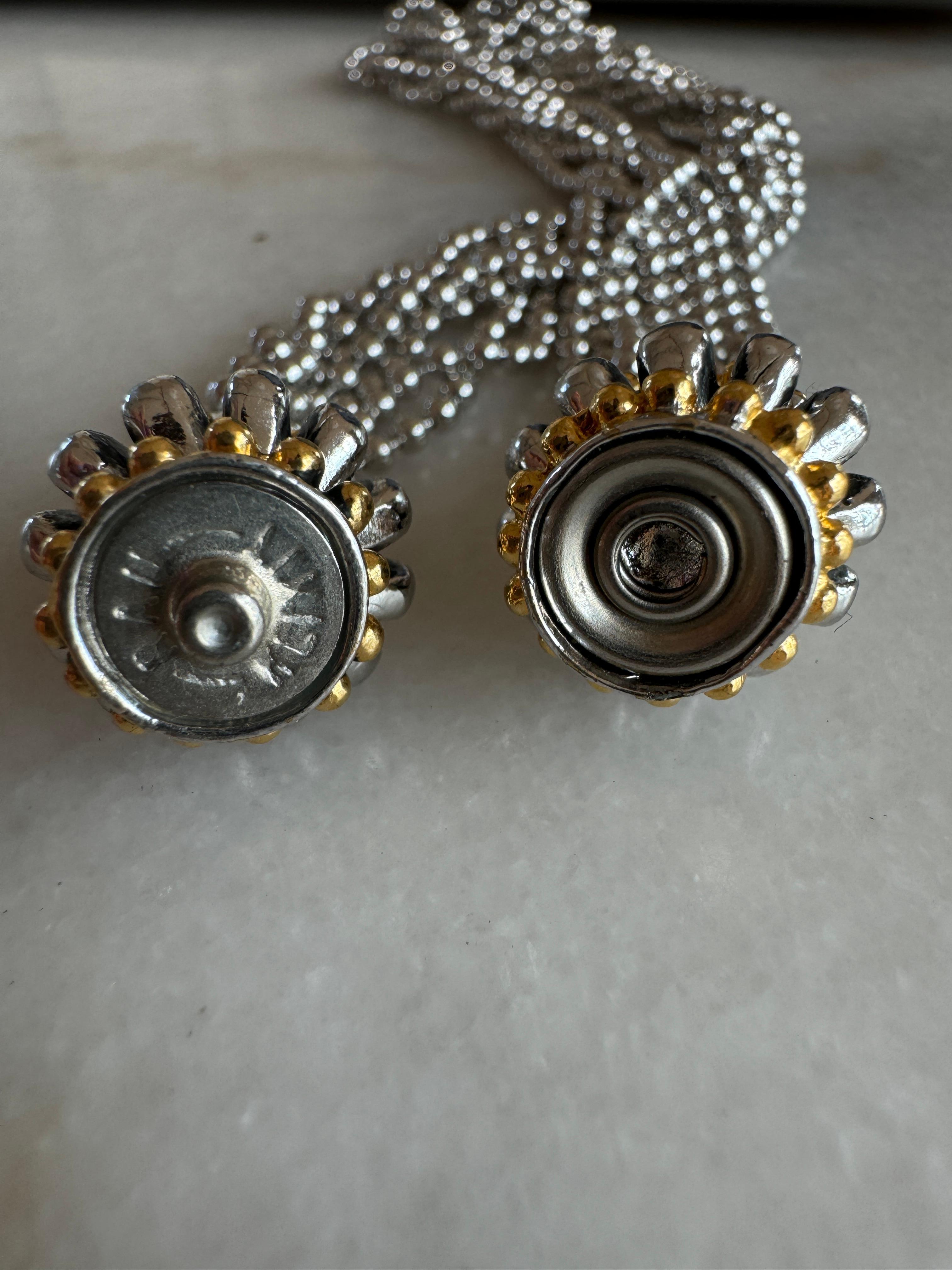 Collana a più fili in argento Sterling vintage con Ball In condizioni ottime in vendita a New York, NY