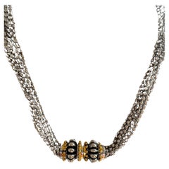 Vintage Sterling Silver Multi Strand Ball Necklace