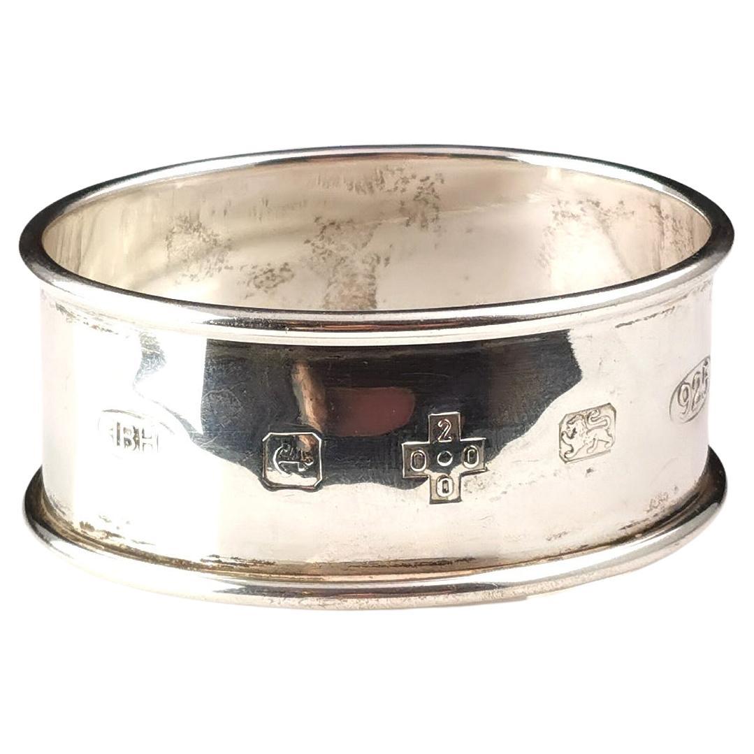 Vintage sterling silver napkin ring, Millennium 