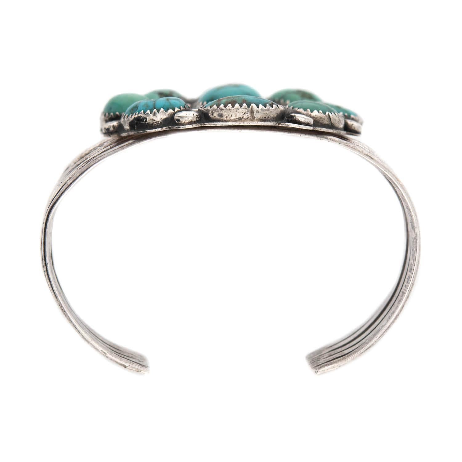 Brazalete vintage de plata de ley con turquesa de los indios americanos Retro en venta