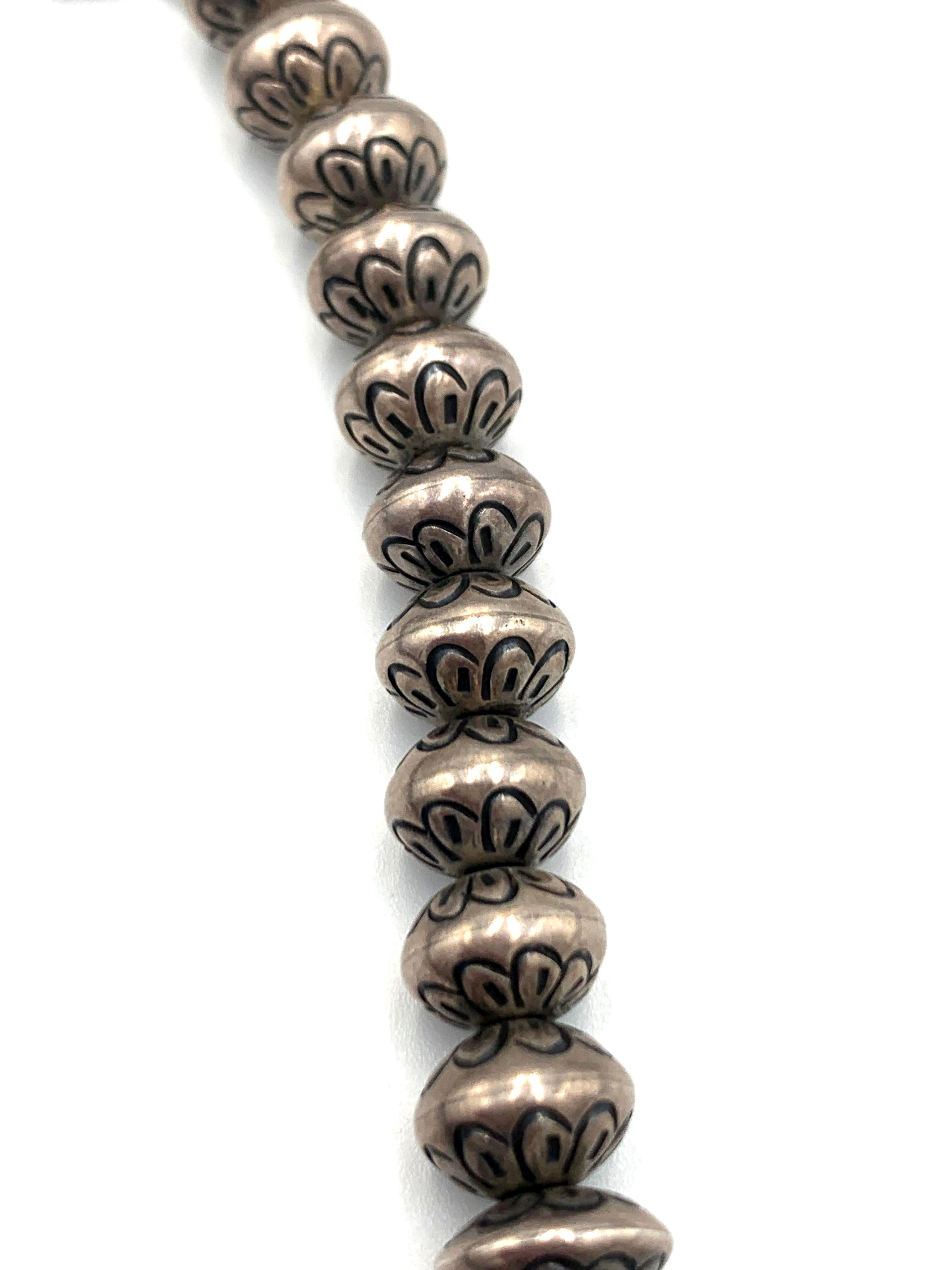 Collana di perle Navajo vintage in argento sterling in vendita 5